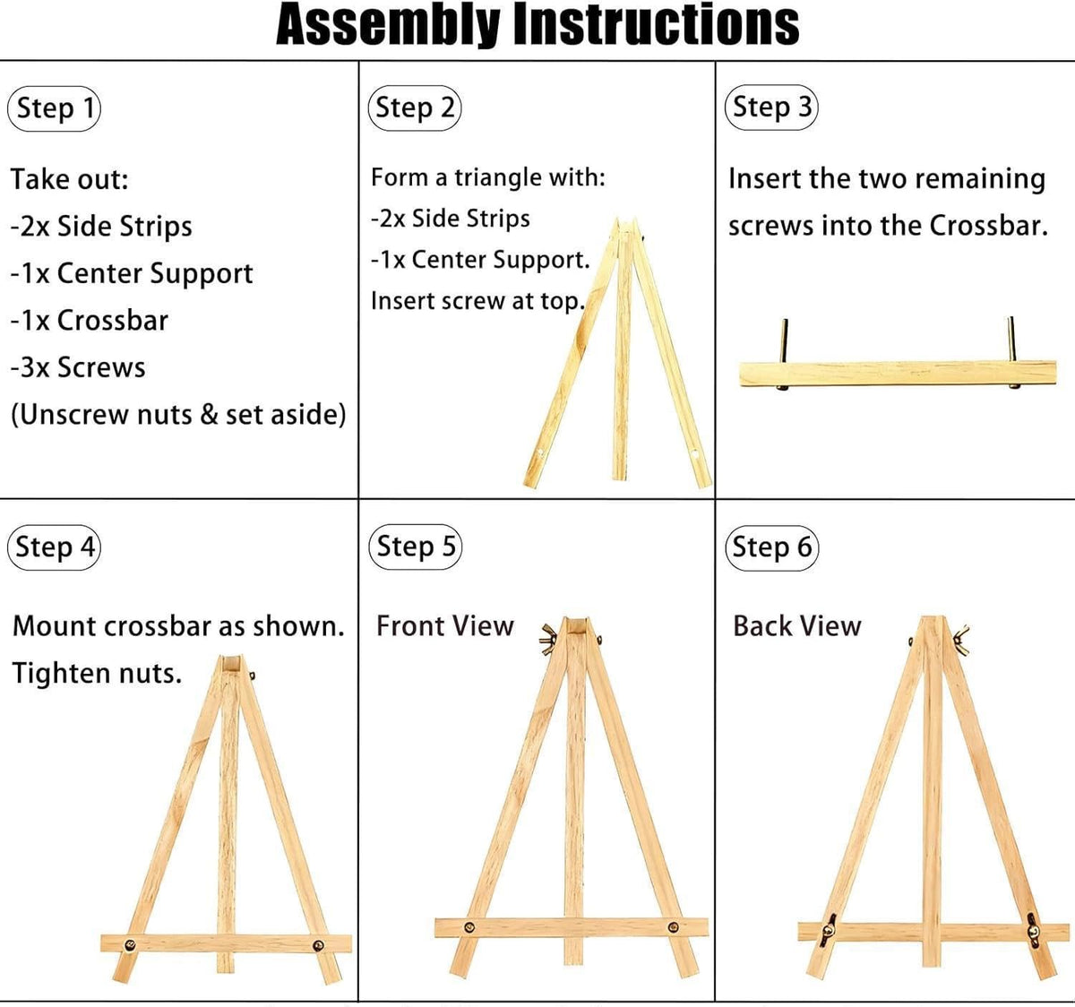 15 Pack 9 Inch Wood Easels, Tabletop Painting Easel Stand
