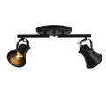 Track Lighting Kit,Black Semi Flush Mount Ceiling Light with 2 Rotatable Light Heads,Industrial Accent,Art