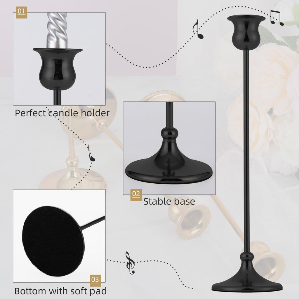 Metal Candle Holder Taper Candlestick Holders for Candle Sticks Vintage Candelabra for Halloween Thanksgiving