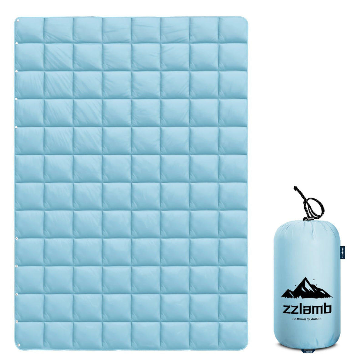Camping Blanket for Adults Puffy Down Alternative Blue 52x75in