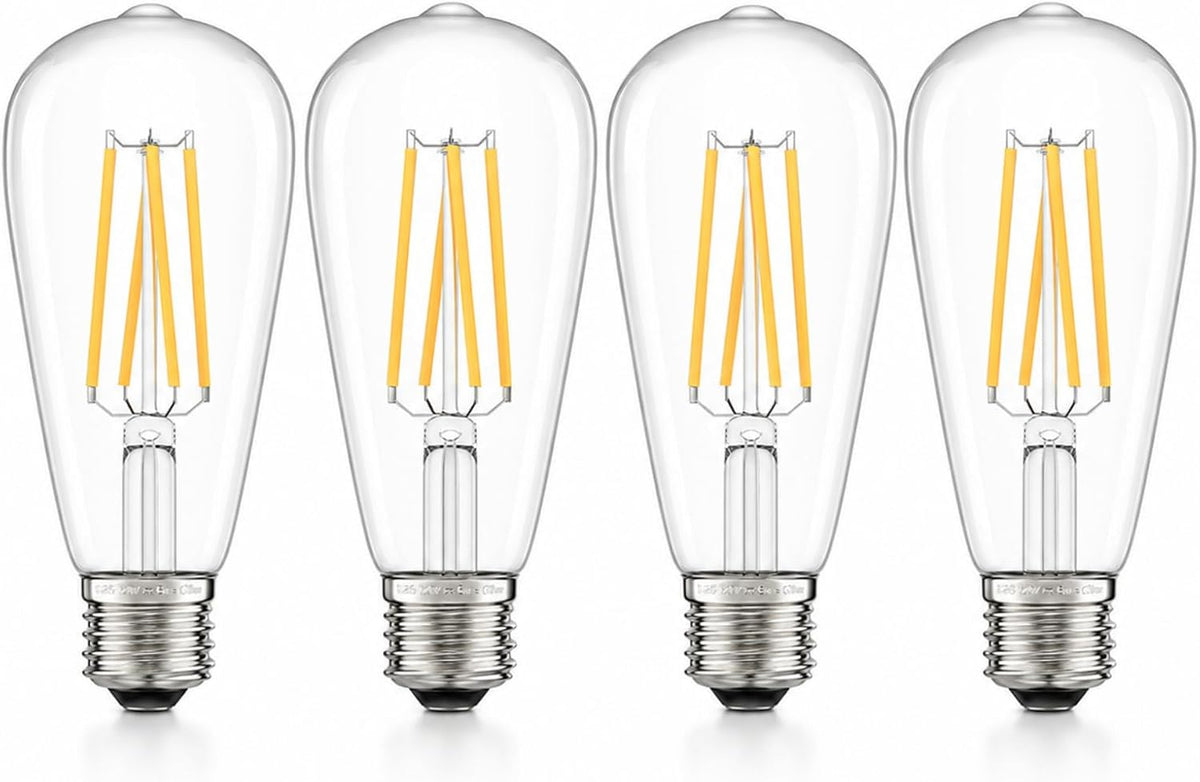 Vintage LED Edison Bulbs 6W, Non-Dimmable 4 Packs Equivalent 60W Incandescent, Warm White 2700K, ST58 Antique LED