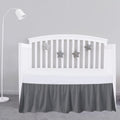 Dark Grey Crib Bed Skirt 14" Drop, Fits 28" x 52", Dust Ruffle