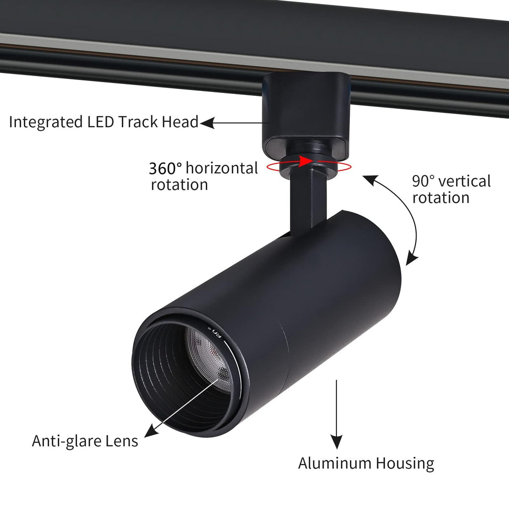 Track Lighting Heads 12W H-Type LED Track Light Heads,Black