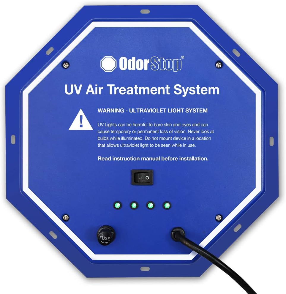 UV Air Purifier 72W System with Energy Saving Airflow Sensor and 16-in Bulbs