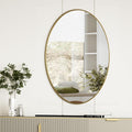 Gold Oval Bathroom Mirror, 24"x32" Oval Mirror for Wall