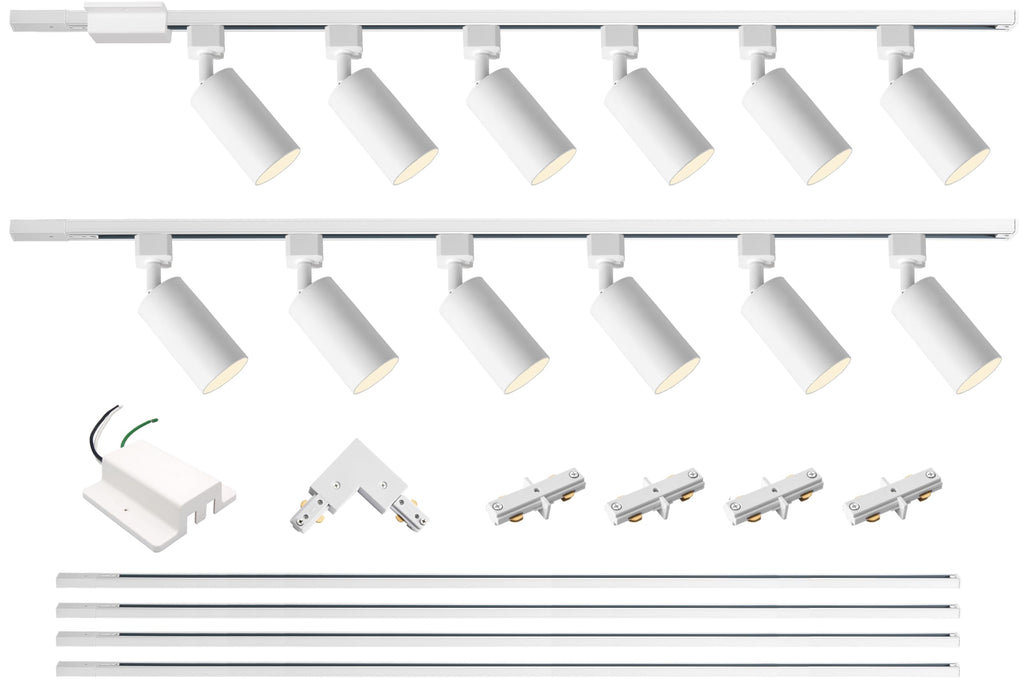 LED Track Lighting Kit with 13.2FT H Type Track Lighting Rails and Floating Canopy Connector, Modern Kitchen