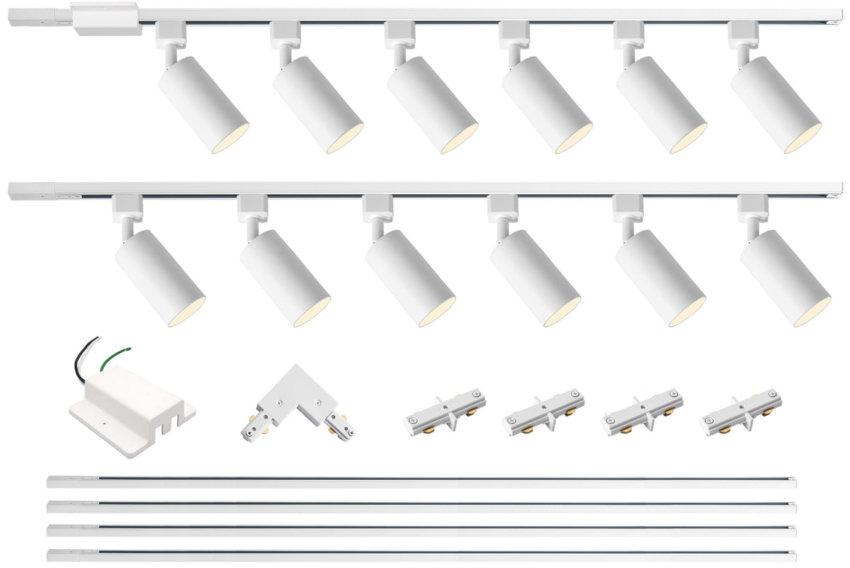 LED Track Lighting Kit with 13.2FT H Type Track Lighting Rails and Floating Canopy Connector, Modern Kitchen