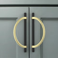 10 Pack Black Brushed Gold Cabinet Pulls 6.25 Inch(160MM) Hole Centers Kitchen Cabinet Handles Hardware Kitchen