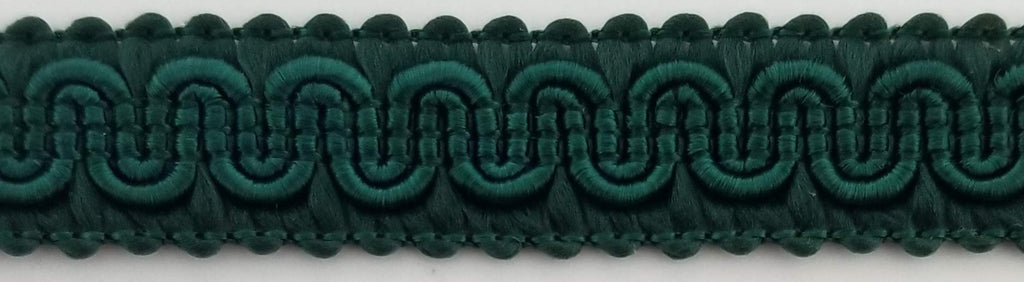 1/2" Scroll Braid Gimp w/Backing - 10 Continuous Yards - Many Color Options! (Dark Green)
