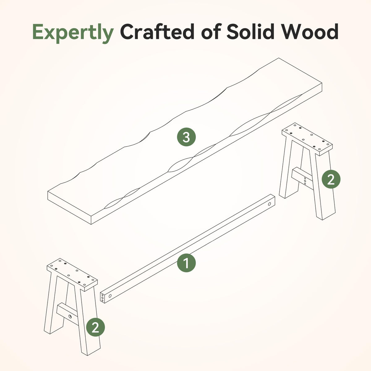 Solid Wood Entryway Bench, 63" Long Bed Bench with Angled Legs, Farmhouse Seating Benches, Rustic Brown