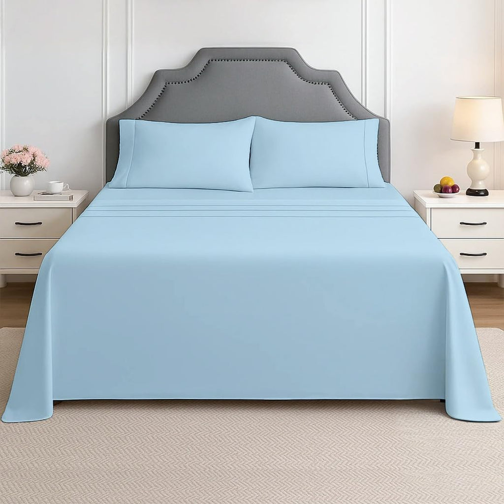 Sheet Set - 4 Piece Ultra Soft Brushed Microfiber Bed Sheets - 15" Deep Pockets, Wrinkle-Free & Breathable for