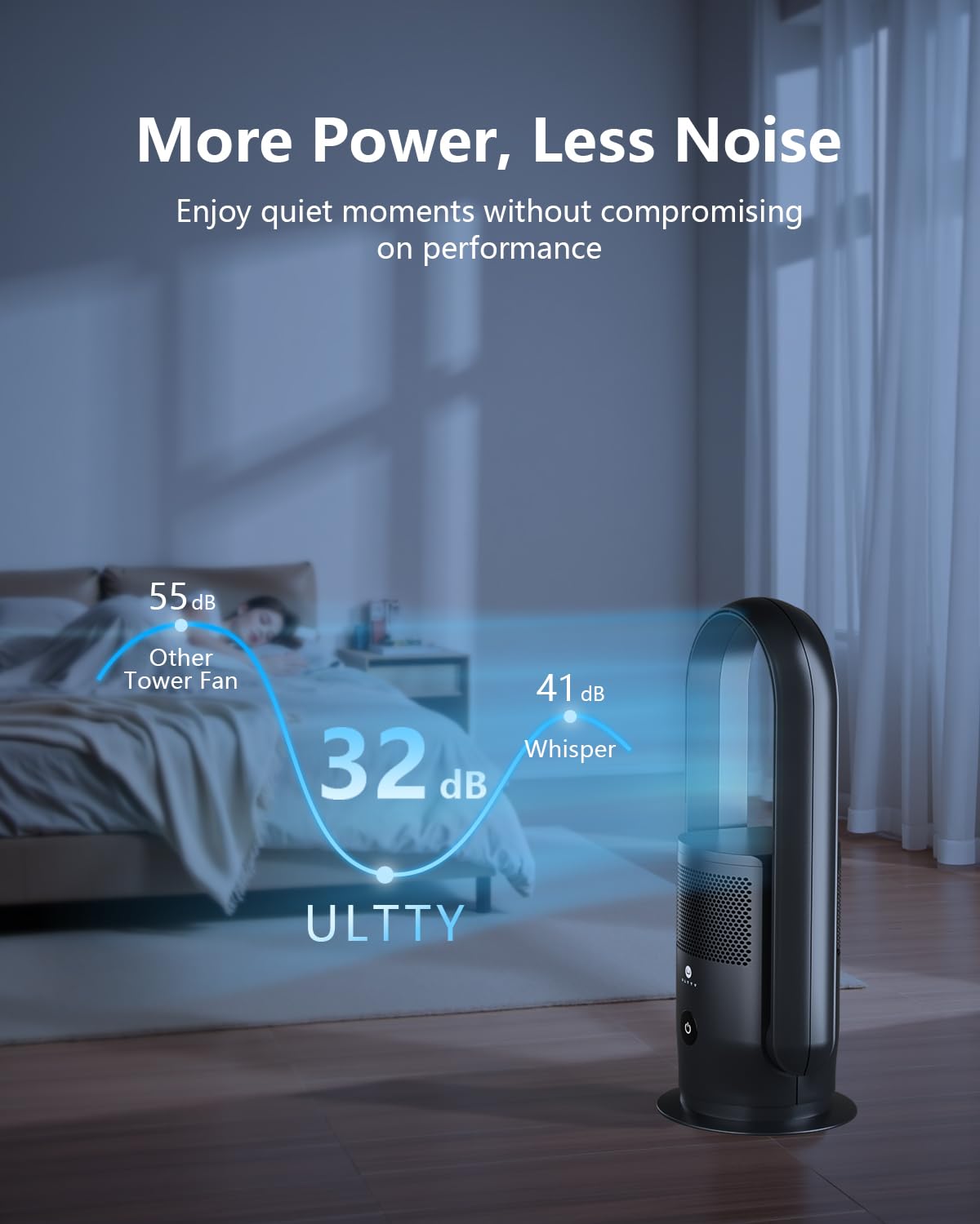 Bladeless Tower Fan and Air Purifier Combo, Quiet Oscillating Fan with Remote & Touch Control, 9 Speeds, 8H Timer
