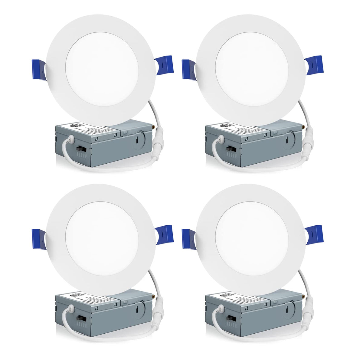 4 Pack 4 Inch 5CCT LED Recessed Lighting, Canless Wafer Downlight
