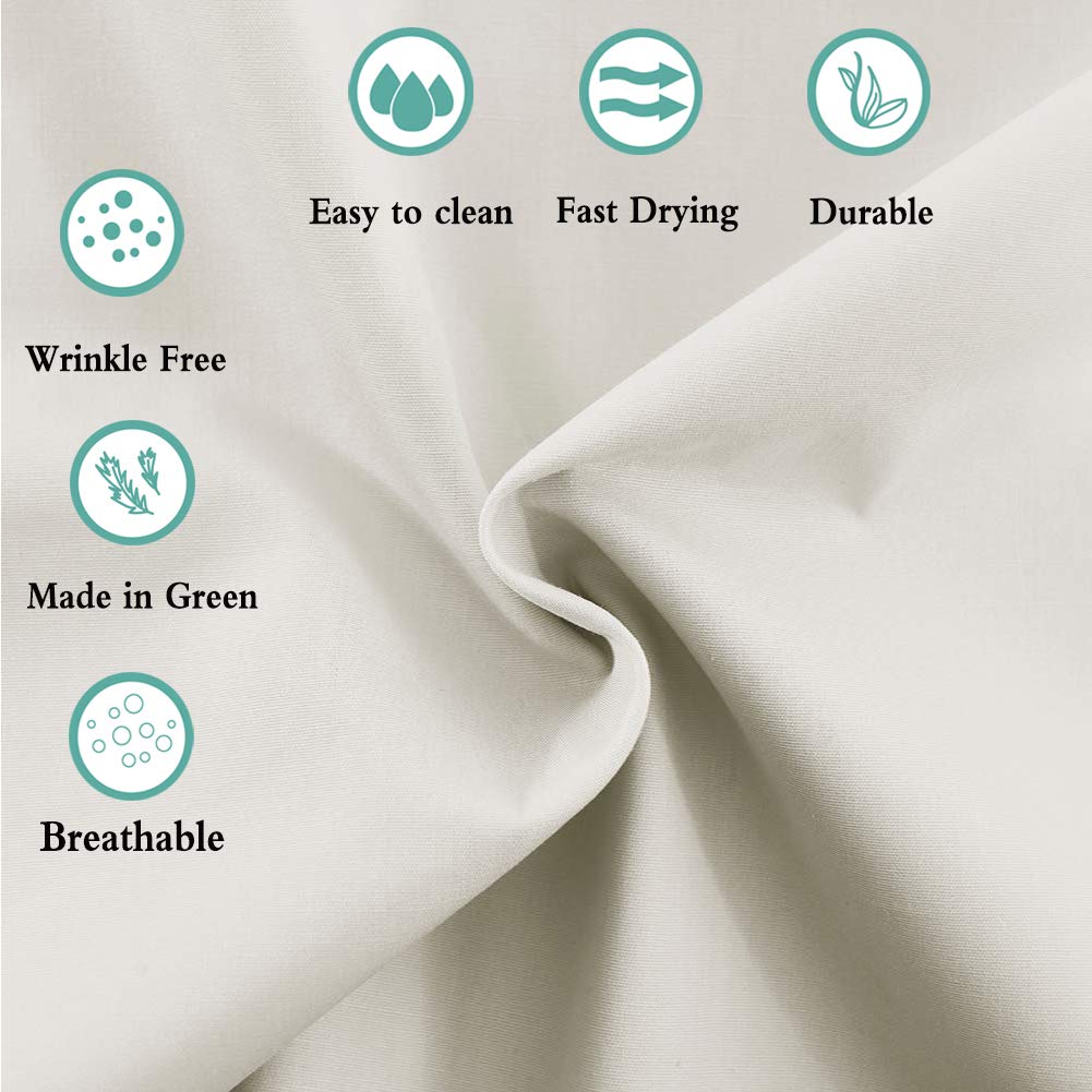 Queen Size Percale Bed Sheets, 200 Thread Count Cotton Polyester Blend Sheet Set, Wrinkle Free, Breathable, Crisp