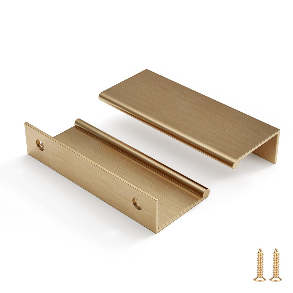 Drawer Handles Champagne Bronze Cabinet Pulls 3 inch 20 Pack, Finger Pulls for Cabinet Edge Pulls, Aluminum Alloy
