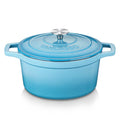 6 Qt Round Enameled Cast Iron Dutch Oven with Lid & Handles, Blue