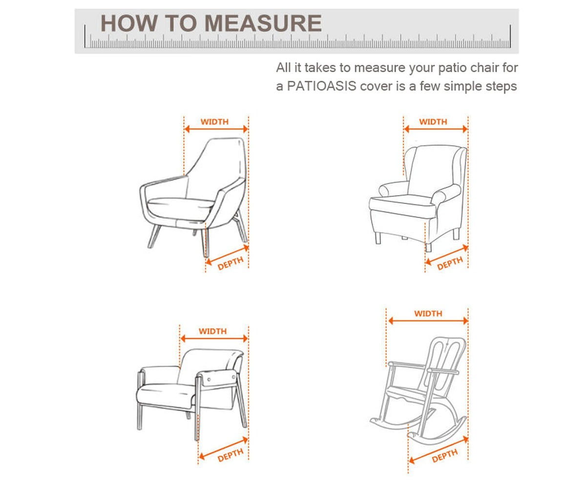 Outdoor Chair Covers 36''W x 37''D x 36''H Patio Furniture Cover for Chair Waterproof Heavy Duty Oversized 600D All