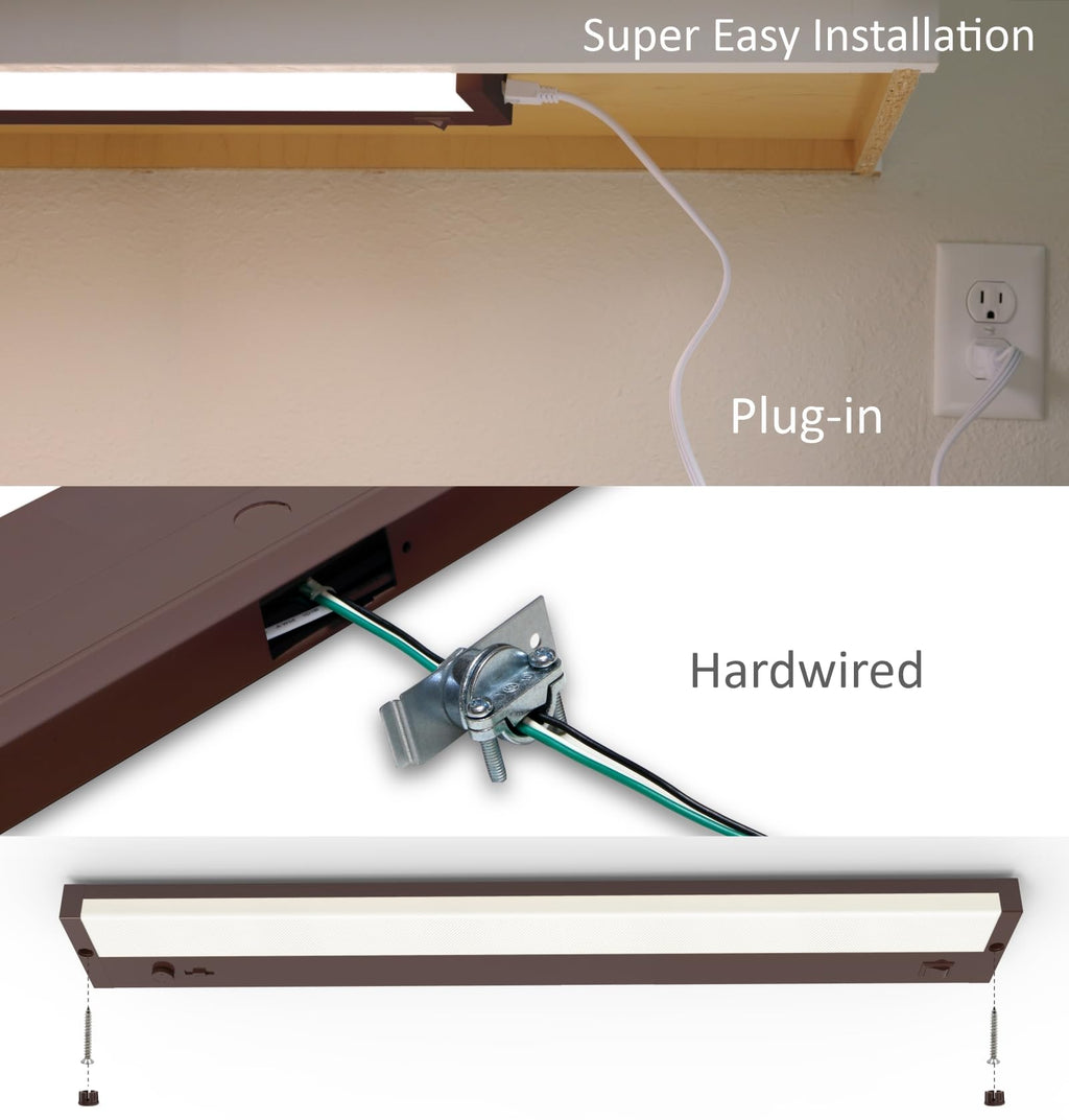 Under Cabinet Lighting Plug in or Hardwired Built-in Dimmer, 40 Inch 20W, 5CCT 2700/3000/3500/4000/5000K, Linkable