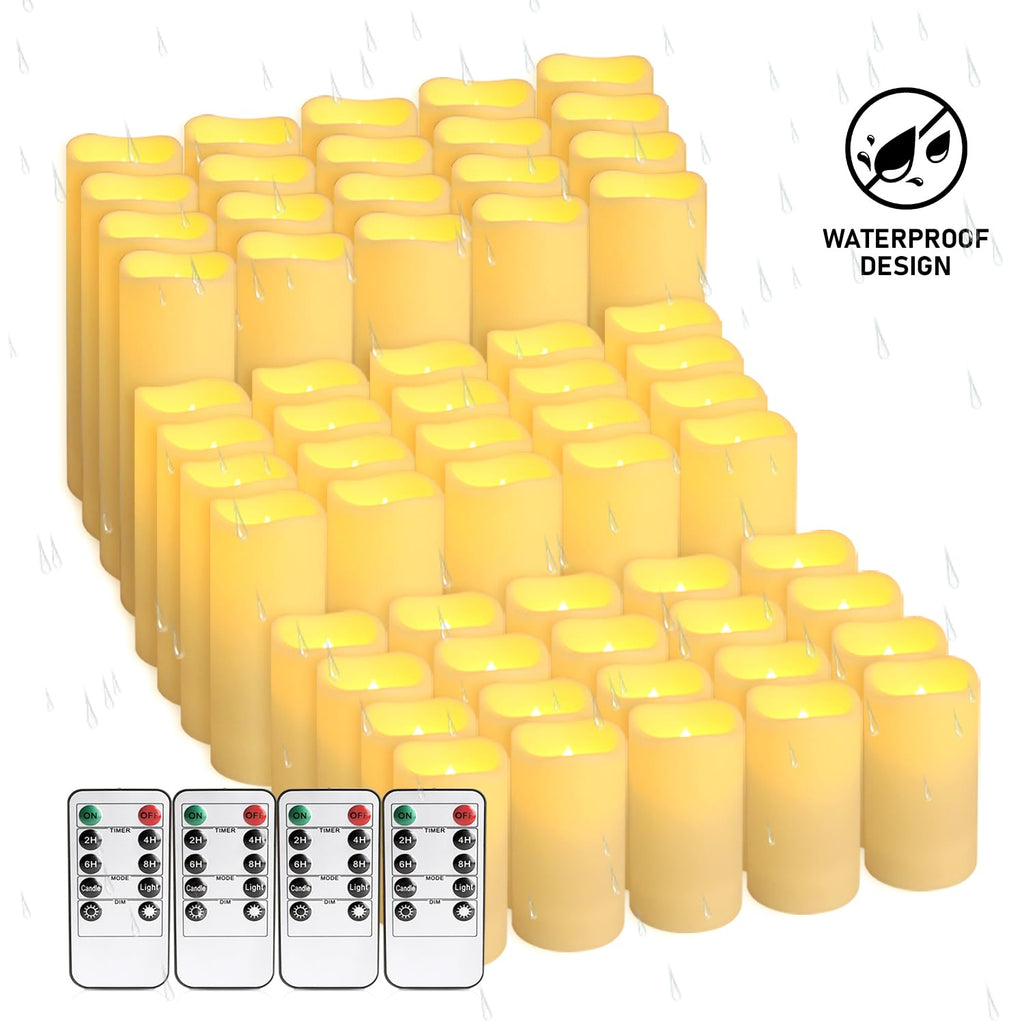 48- Pack of 3 Sizes of LED Flameless Candles.This Candle is Suitable for café, Fancy Restaurant, Bookstore and Other