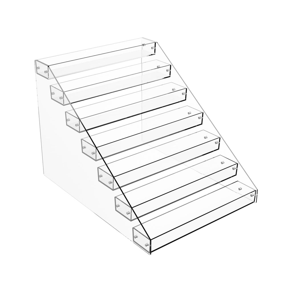 Tiered Spice Rack Acrylic, 7 Tier Clear Spice Rack Organizer for Cabinet, Vertical Spice Rack Shelf Durable Kitchen
