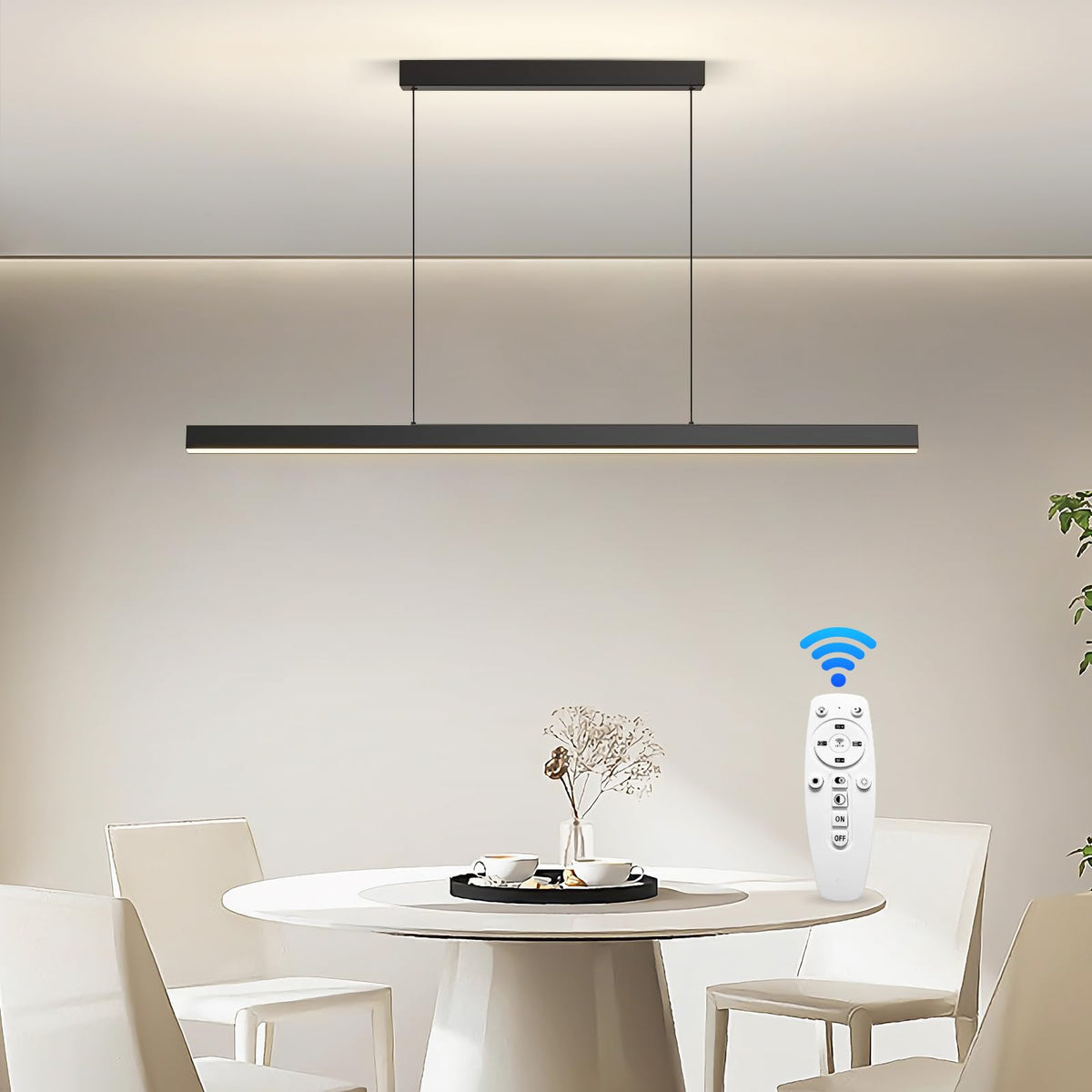 Pendant Lights Kitchen Island Dimmable Pool Table Light with Remote, Modern LED Island Lights, 39.37" LED Linear