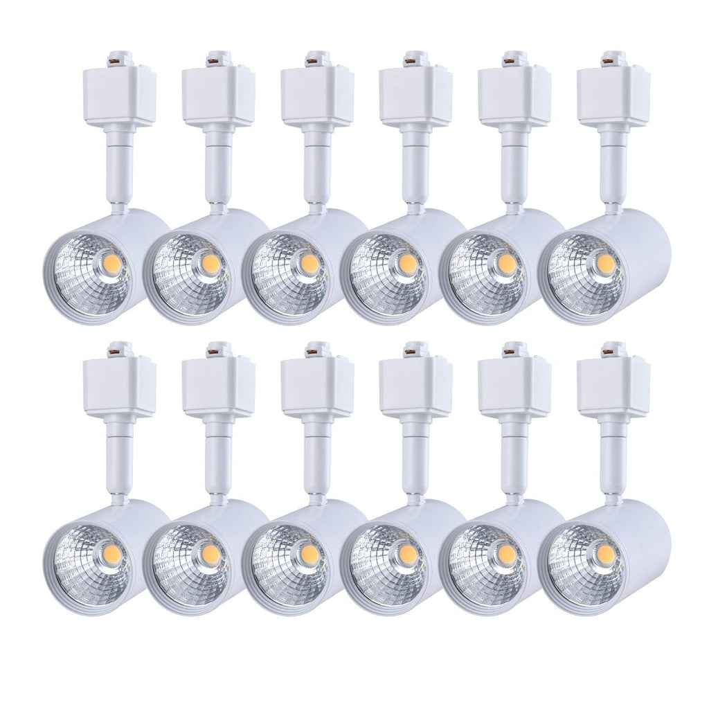 12 Pack LED Track Lighting Heads 6.5W White 3000K Warm White