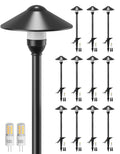Low Voltage Pathway Lights with G4 3W 3000K Bulbs 12-Pack, Black Aluminum