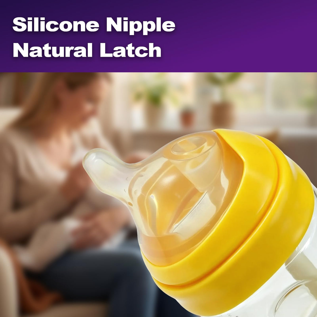 Baby Bottles for Newborns, Anti-Colic Wide Neck, Natural Latch