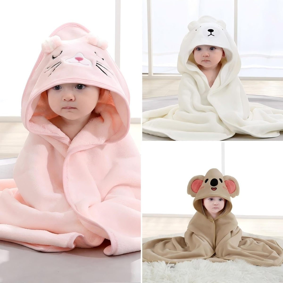 Hooded Baby Towel - 3 Pack Premium Soft Bath Towel for Baby, Newborn,Infant - Ultra Absorbent,Natural Baby Stuff