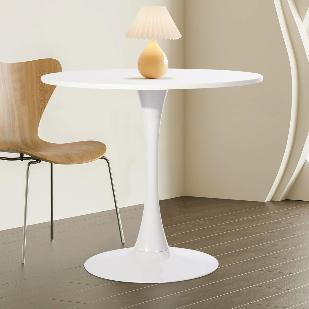 Tulip Round Pedestal Dining Table — White
