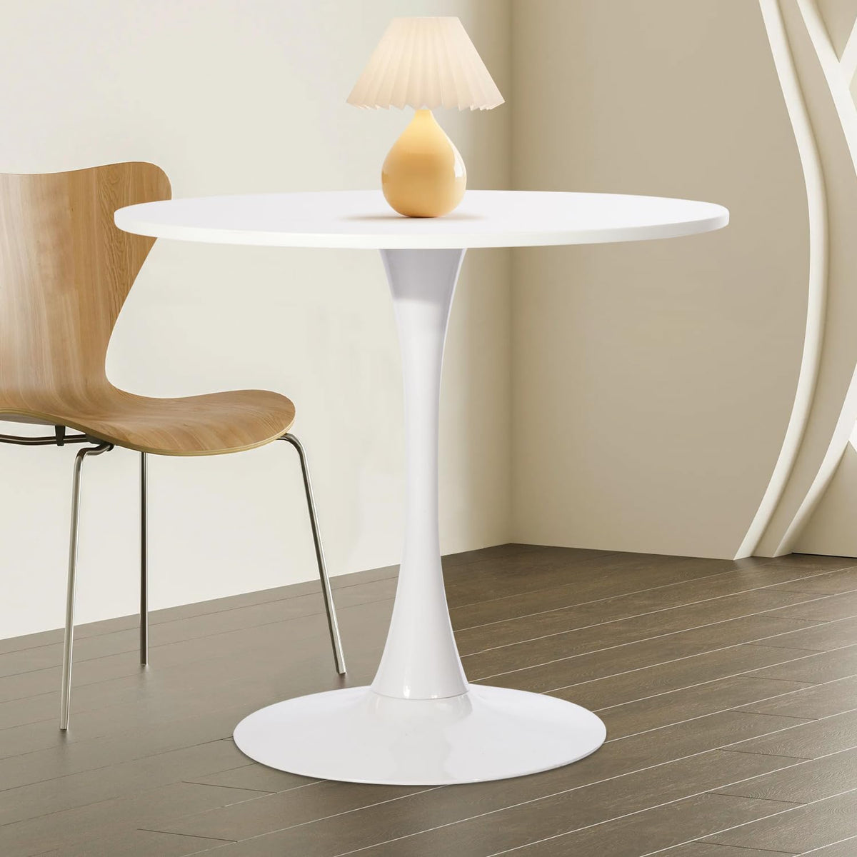 Tulip Round Pedestal Dining Table — White