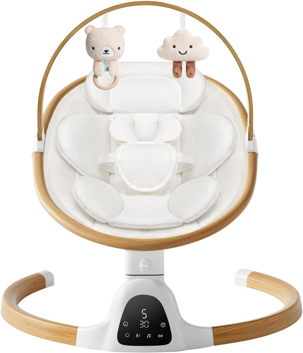 Swings for Infants, Electric Infant Swing with 5 Speed Modes, White