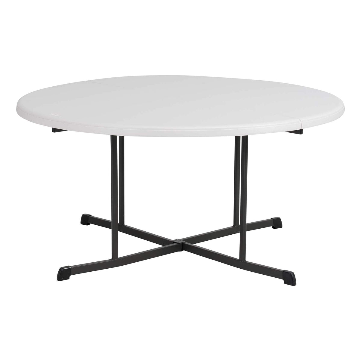 Commercial Round Fold-in-Half Table, 60-Inch, Almond