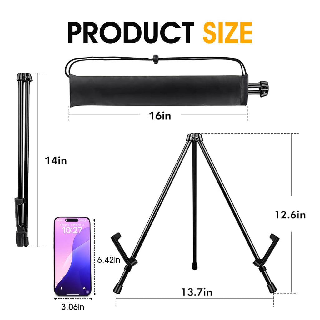3 Pack 14'' Tabletop Easels, Black Steel Table Top Easels for Display