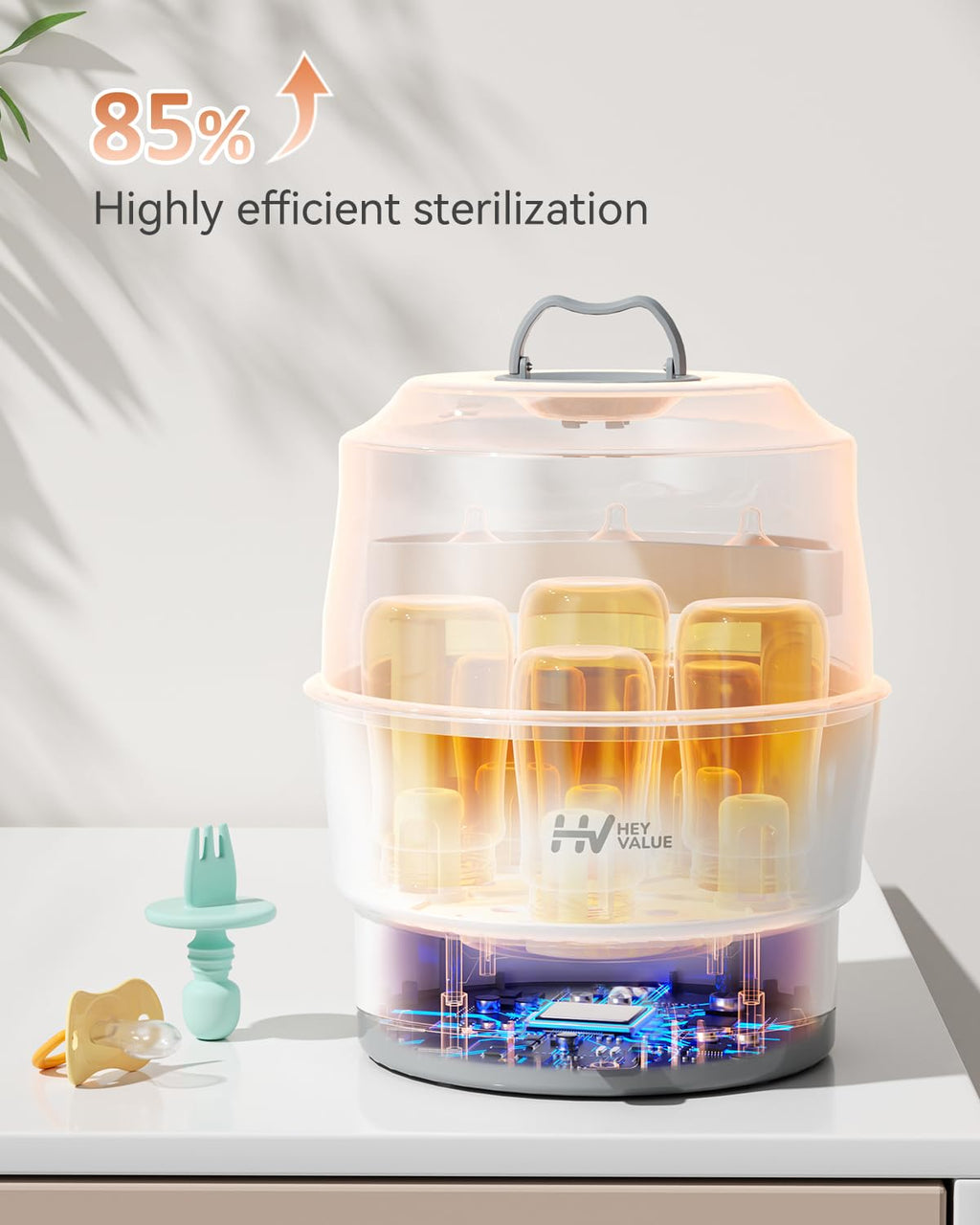Smart-Steam Bottle Sterilizer for Baby Bottles & Breast Pump Parts