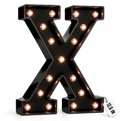 Large Black Marquee Letter Lights, 12.6in LED Light Up Letters Battery Operated, Lighted Alphabet Custom Sign for