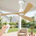 52" White Ceiling Fan with Remote, No Light
