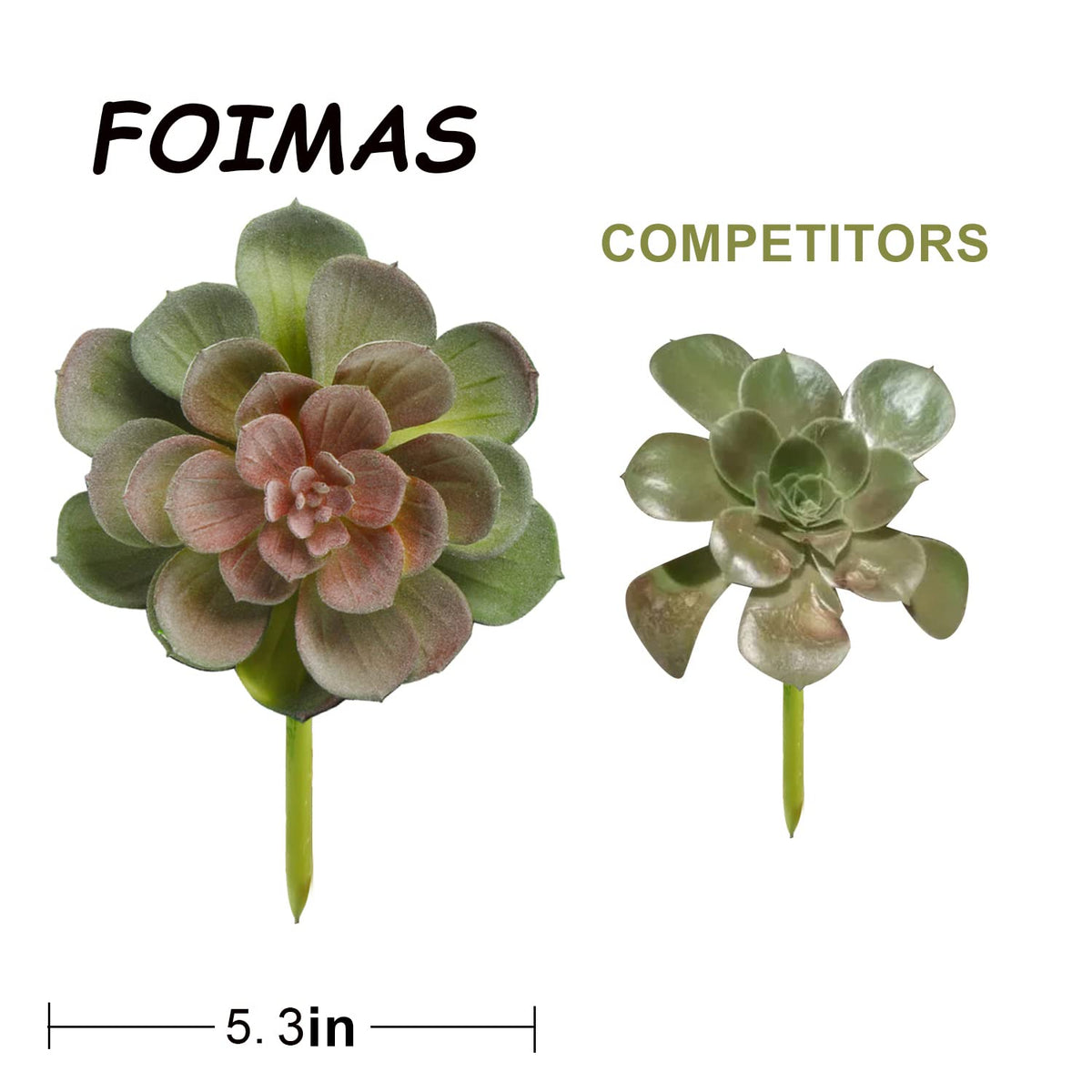 Artificial Succulent Plant, 16pcs Large Faux Flocked Succulent Decor for Floral Wall Garden Arrangement Home Office