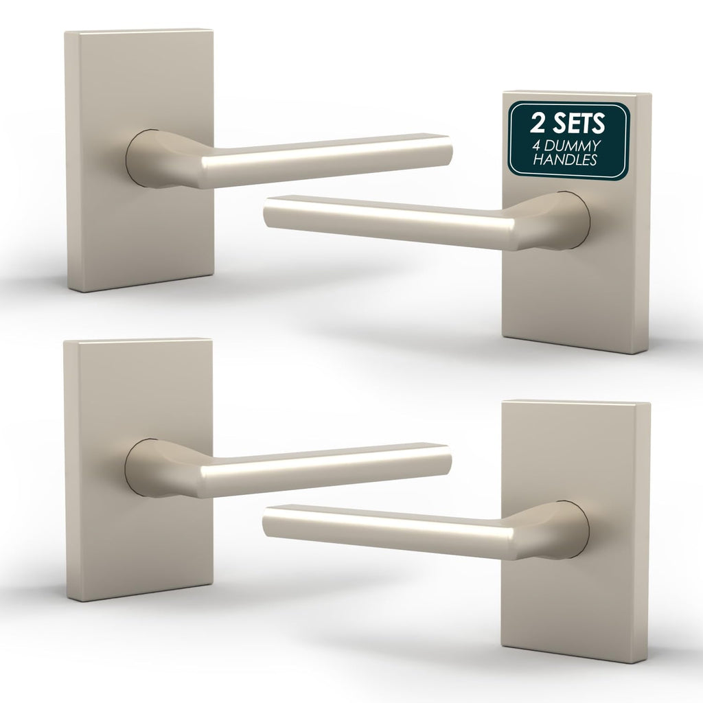 Glamor Dummy Door Lever Satin Nickel (4-Pack) - Non-Turning