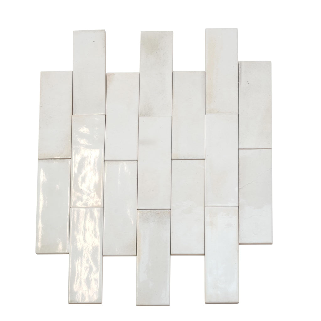 Subway Ceramic Tile White 2.58x7.9 Glossy 5.38 sq ft/case 38-Pack