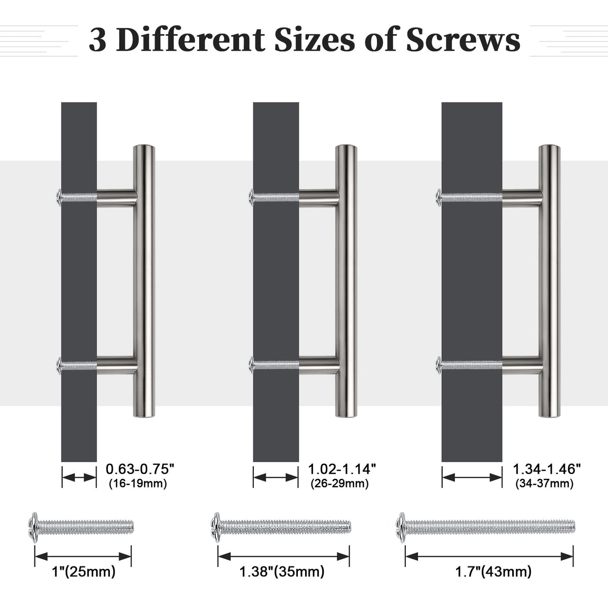 30 Pack 3-3/4'' (96mm) Hole Center Cabinet Pulls, Brushed Nickel