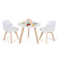Kids Table and Chair Set, 3 PCS Wood Activity Play Table w/Padded Seat & Wood Legs for Arts, Crafts, Reading