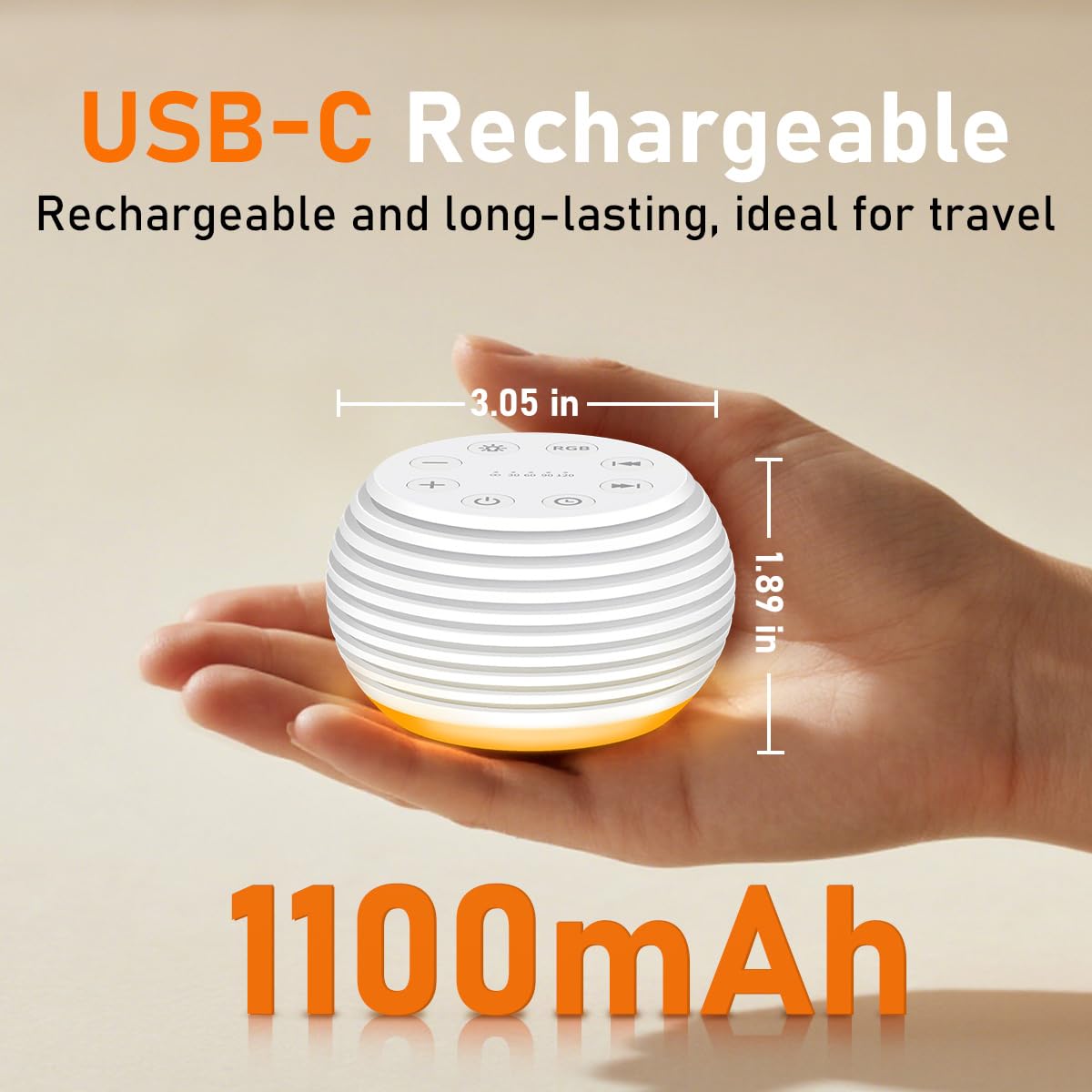 Portable Sound Machine White Noise Machine Sleep Machine with 30 32 Volume Levels 5 Timers 12 Lights Memory Function