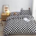 Black White Plaid Comforter Black Checkerboard Grid Bedding