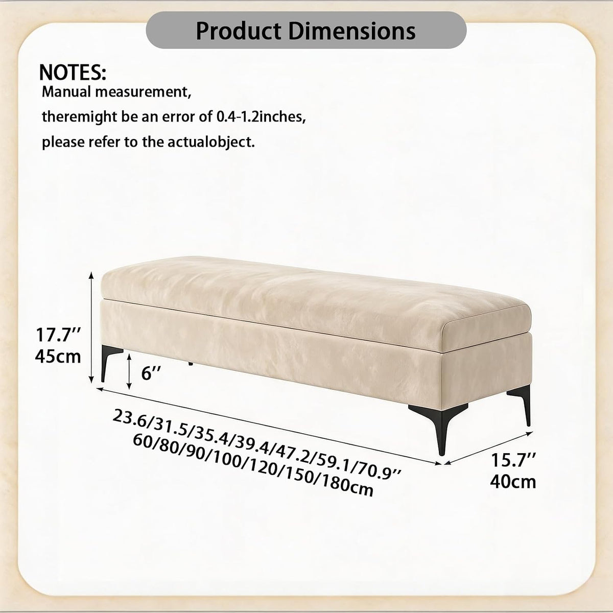 Storage Bench with Storage, Upholstered Storage Ottoman Bench,Chest Storage | Bedroom Bench for End of Bed, Entryway