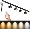 Dimmable Plug in Track Lighting with Remote, 4-Light Black