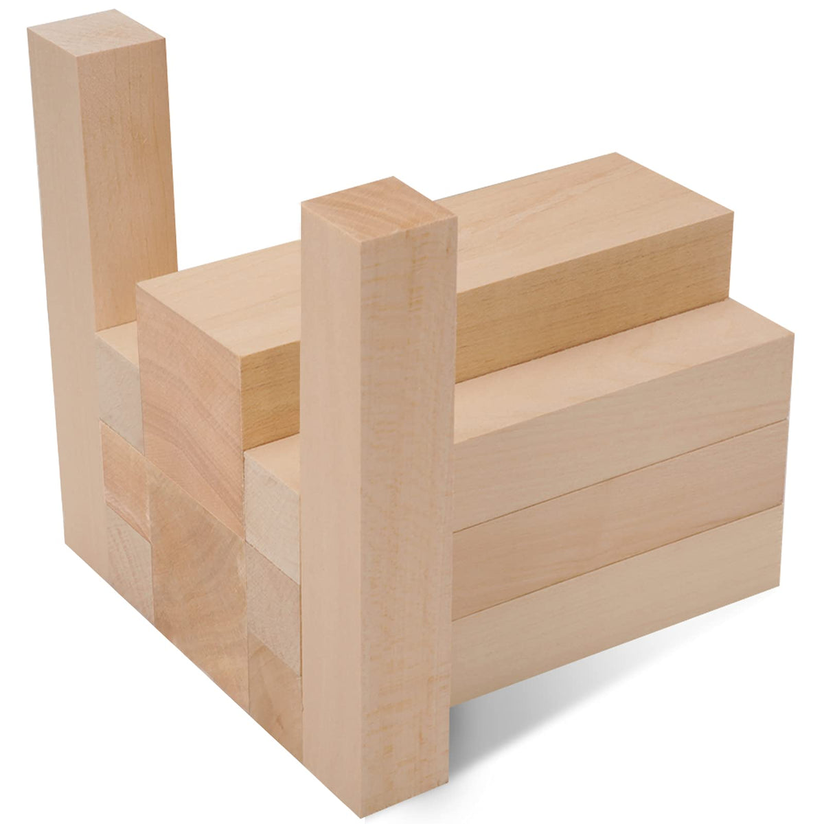 10 Pack Unfinished Basswood Carving Blocks Kit, Rectangular Wooden Blocks for DIY Carving, Crafting and Whittling for