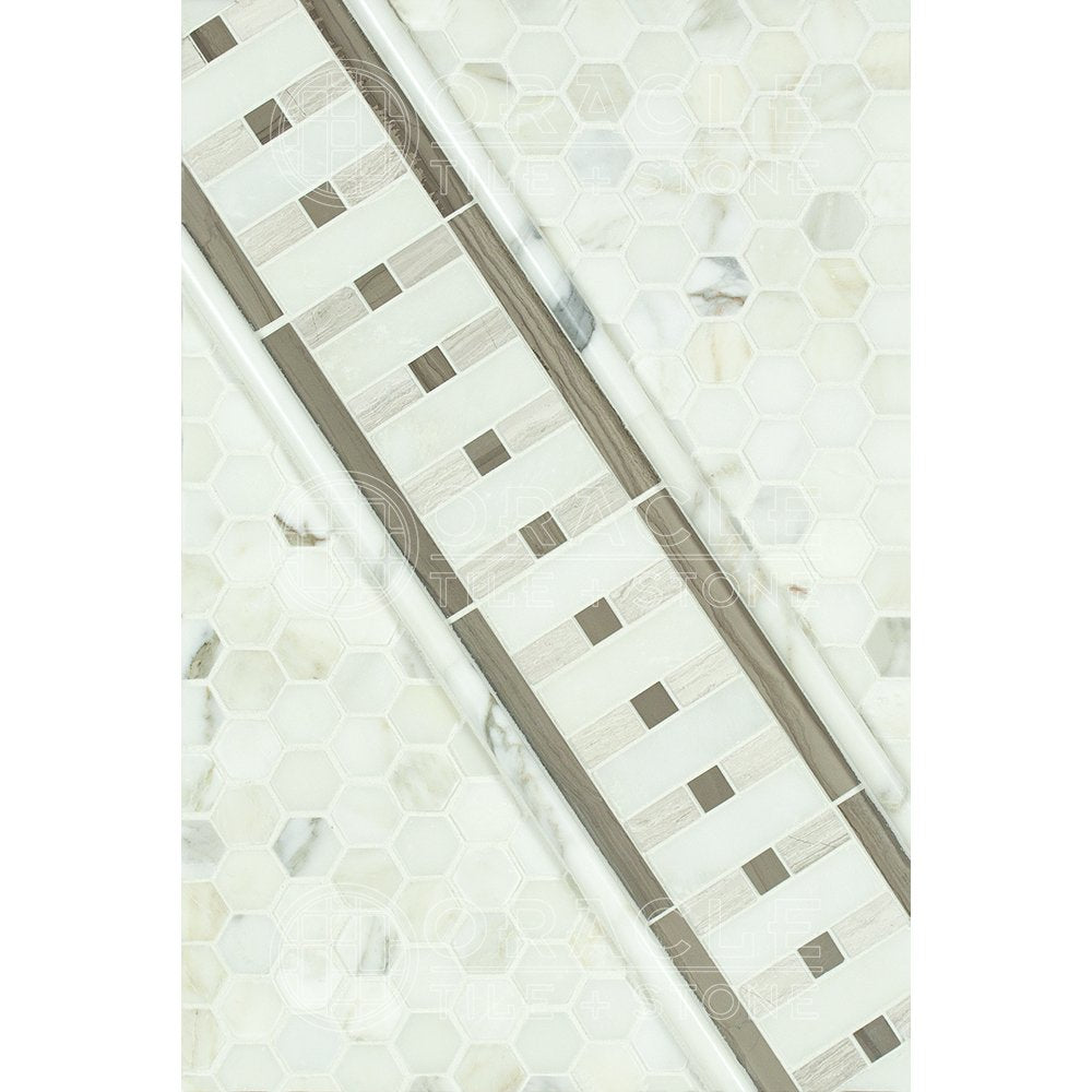 Calacatta Gold (Italian Calcutta) Marble 1 inch Hexagon Mosaic Tile, Polished