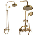 Exposed Shower Faucet Set Luxury,Antique Brass,Straight Rod