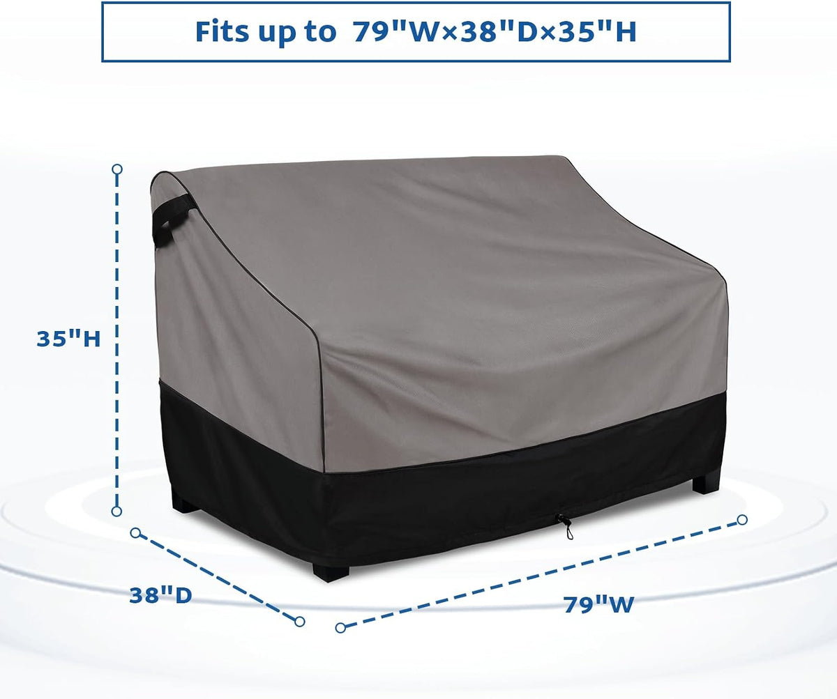 Patio Furniture Outdoor Sofa Covers Waterproof, Fit 79x38x35 inch | 3-Seater Couch Bench Protector for Lawn Deck